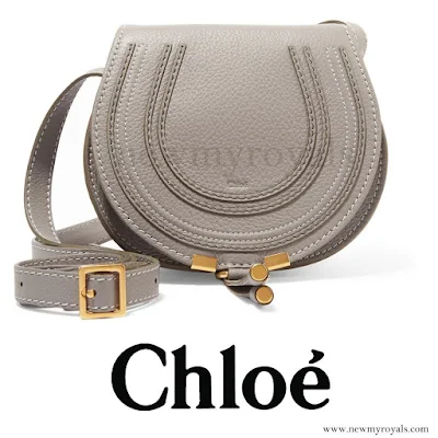 Princess Madeleine style Chloé Gray Marcie Mini Leather Shoulder Bag
