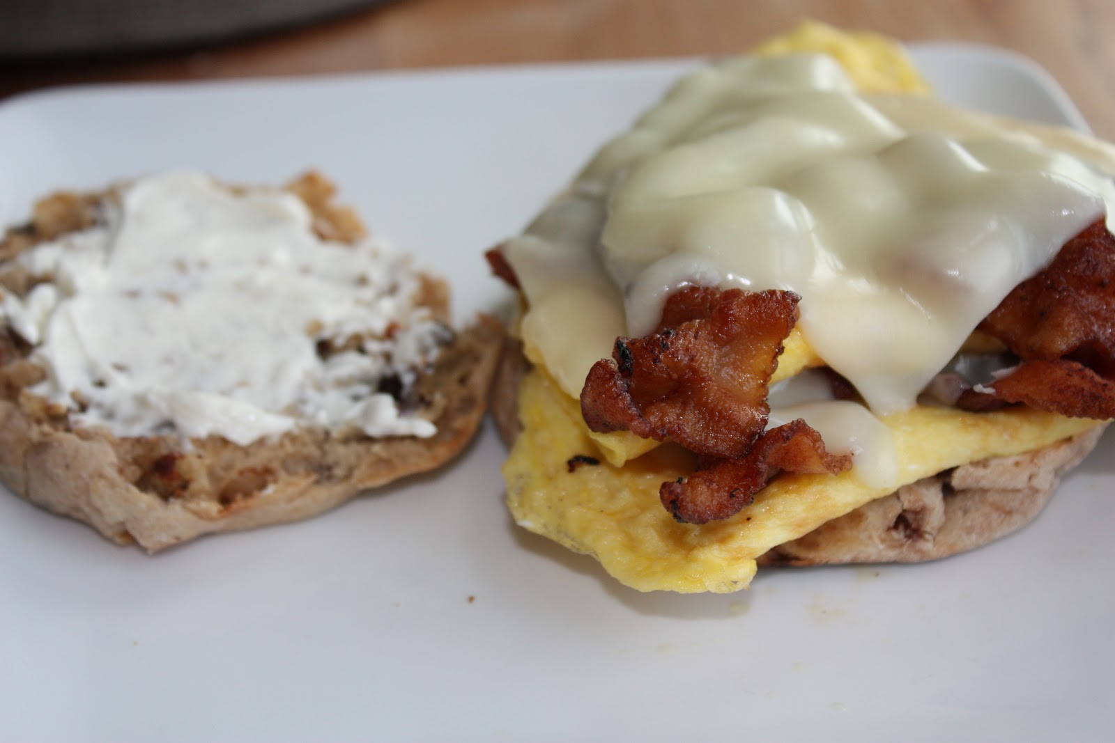 Bacon Egg and Cheese BEC's Cinnamon Raisin Cream Cheese Bacon Egg and