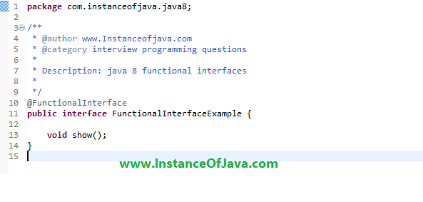 functional interface example in java 8 using lamda expressions
