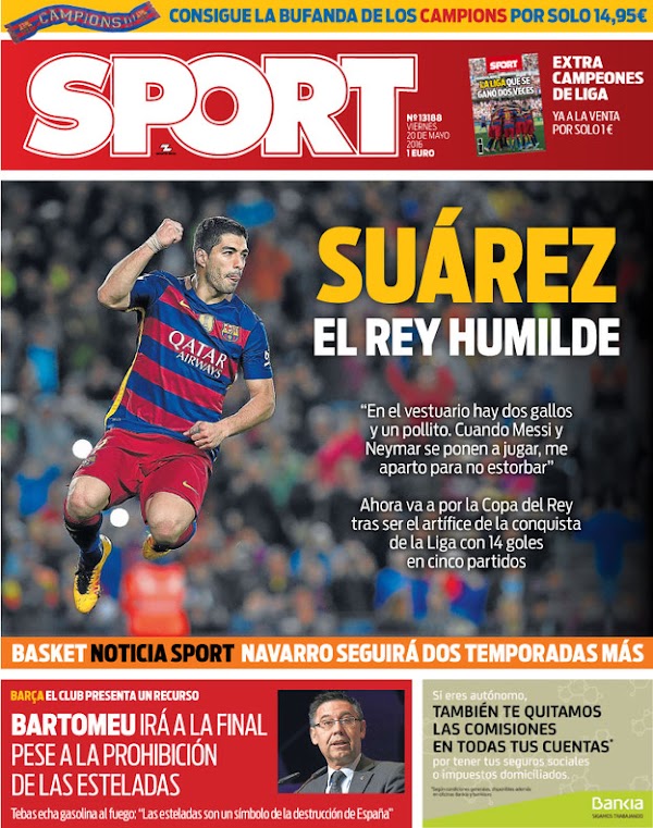 FC Barcelona, Sport: "Suárez, el rey humilde"