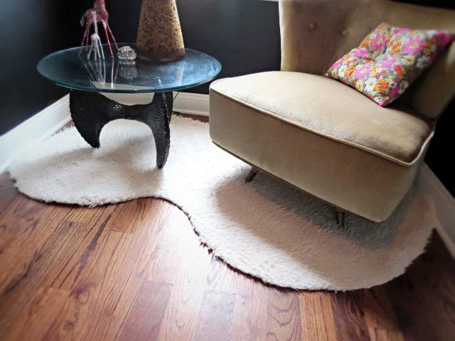 fluffy fabric rug DIY installed