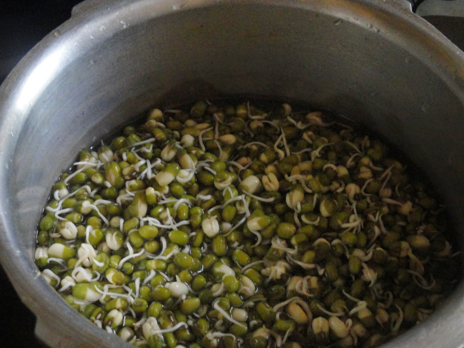 Sprouts ready for pressure cooking