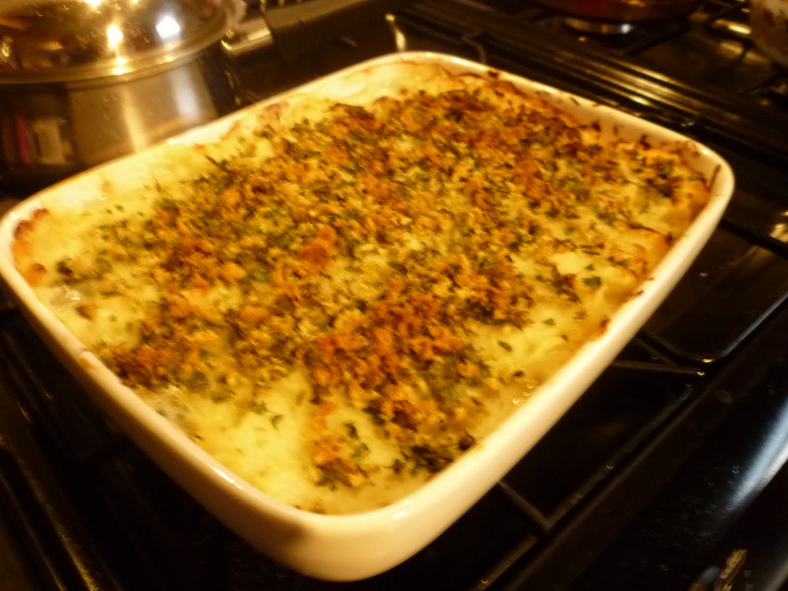I don't just make soup. Fish pie and egg poaching