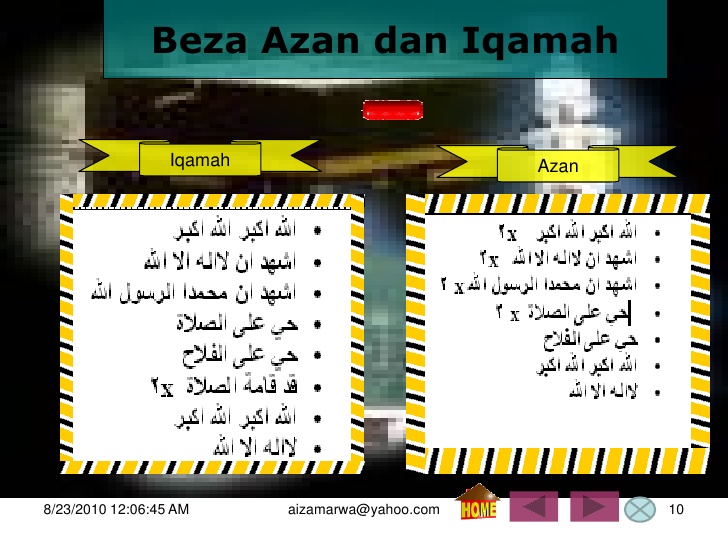Beza Azan dan Iqamat dalam solat  Arnamee blogspot