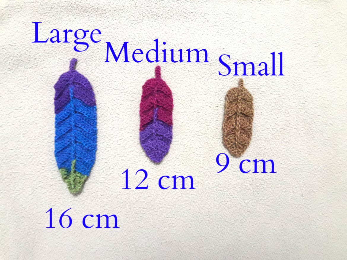 How to crochet medium and small feathers