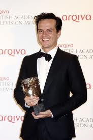 Andrew Scott with BAFTA award for Professor Moriarty BBC Sherlock Andrew Scott with BAFTA award for Professor Moriarty BBC Sherlock