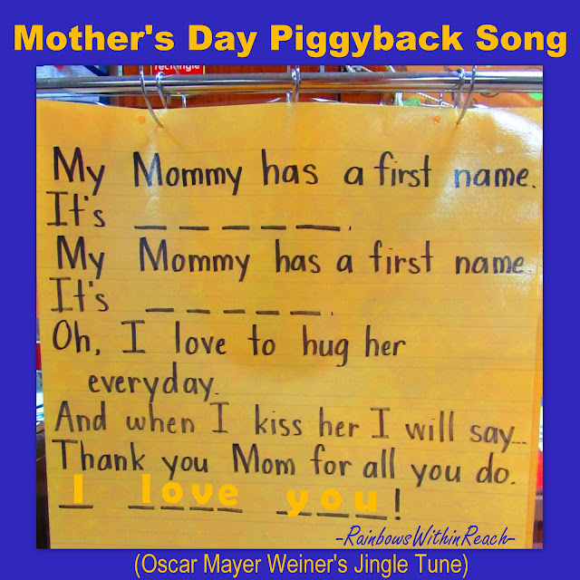 photo of: Anchor Chart for Mother's Day, Mother's Day poem, kindergarten