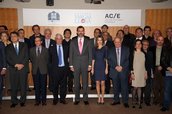 Crown Prince Felipe and Crown Princess Letizia attend the El Canon del Boom literary congress at the Casa de America in Madrid