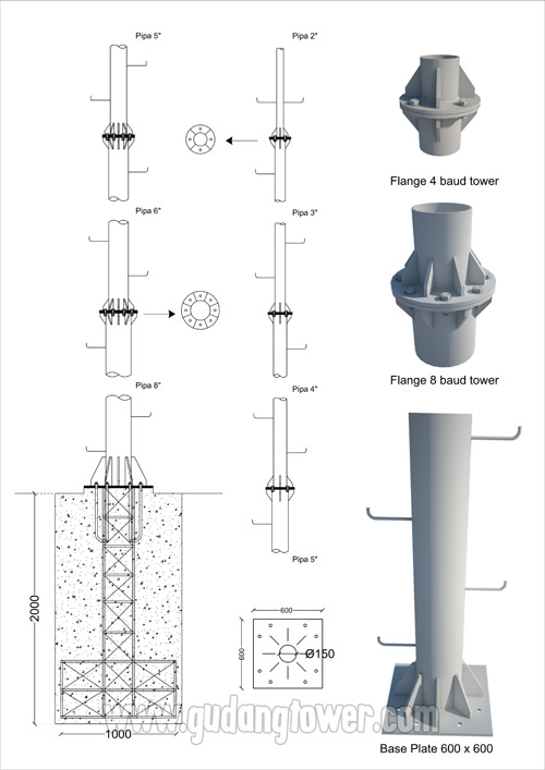 Tower Monopole 25 meter Tower Monopole 25 meter