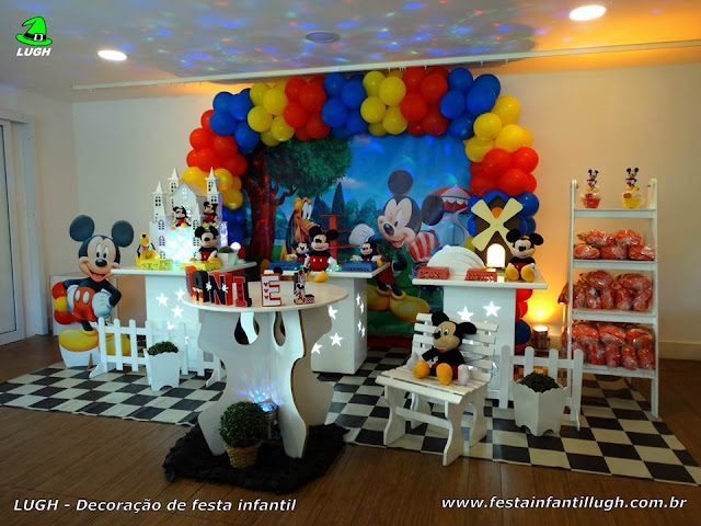 Decoração aniversário infantil Mickey - Provençal simples