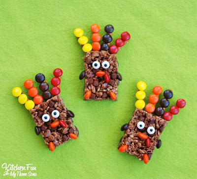Easy Rice Krispie Turkey Treats for Thanksgiving from KitchenFunWithMy3Sons.com