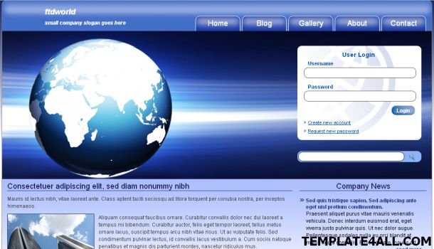 World Business Blue CSS Website Template