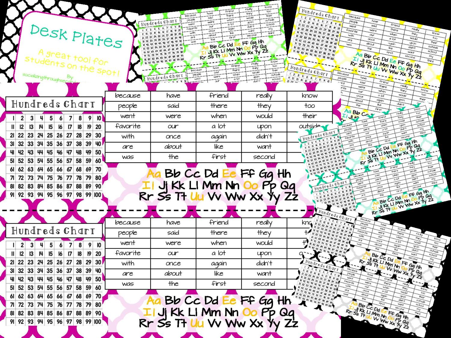 Socializing Through Second Grade! Desk Plates!
