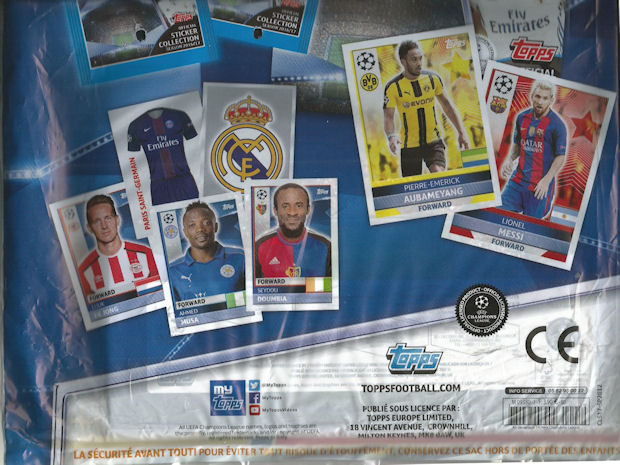 Topps 1 Sac Ligue des Champions 2016 2017 BUSTINE PACKET sobre cl 16 17 PANINI 