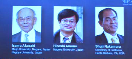 Nobel Prize in Physics 2014 details available here...Isamu Akasaki, Hiroshi Amano, Shuji Nakamura