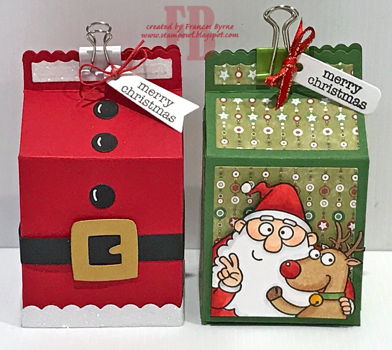 StampOwl's Studio Christmas Milk Cartons