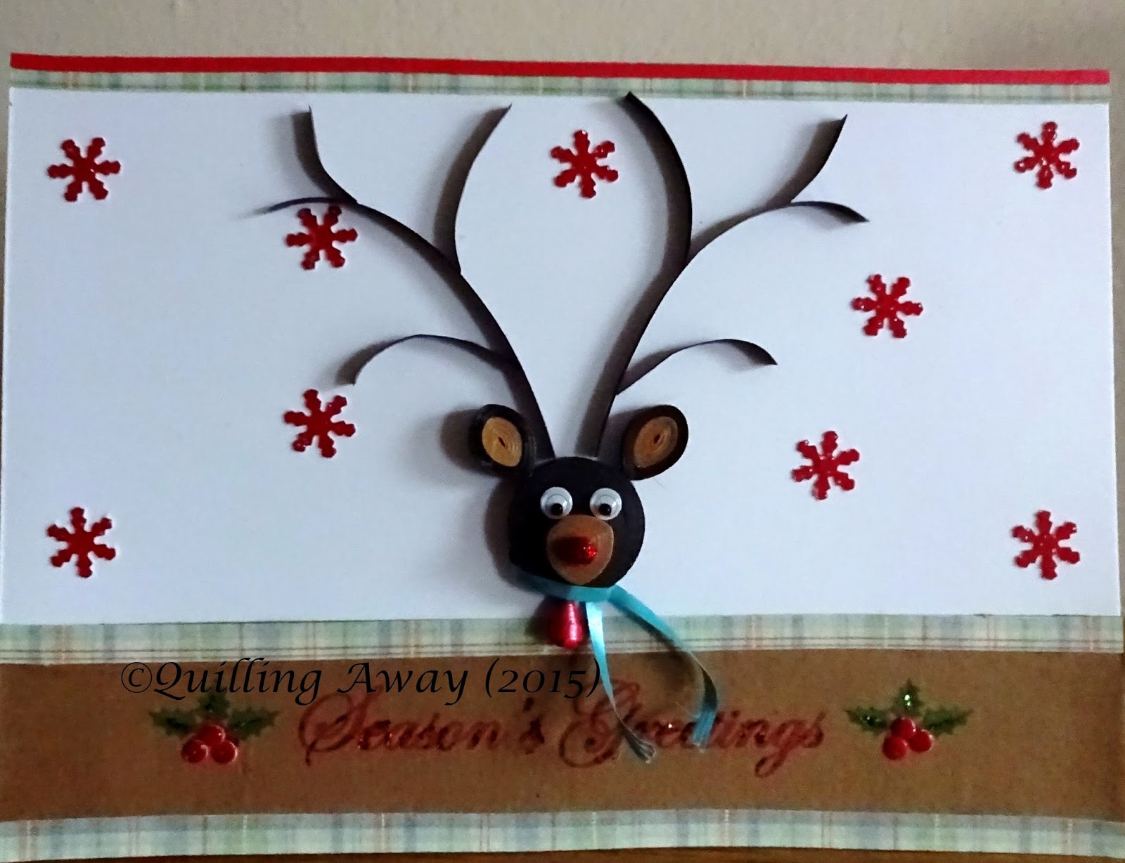 Quilling Away Quilled Christmas Cards 3D quilled reindeer