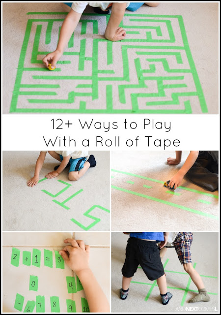 Fun boredom buster ideas for kids using only a roll of tape from And Next Comes L