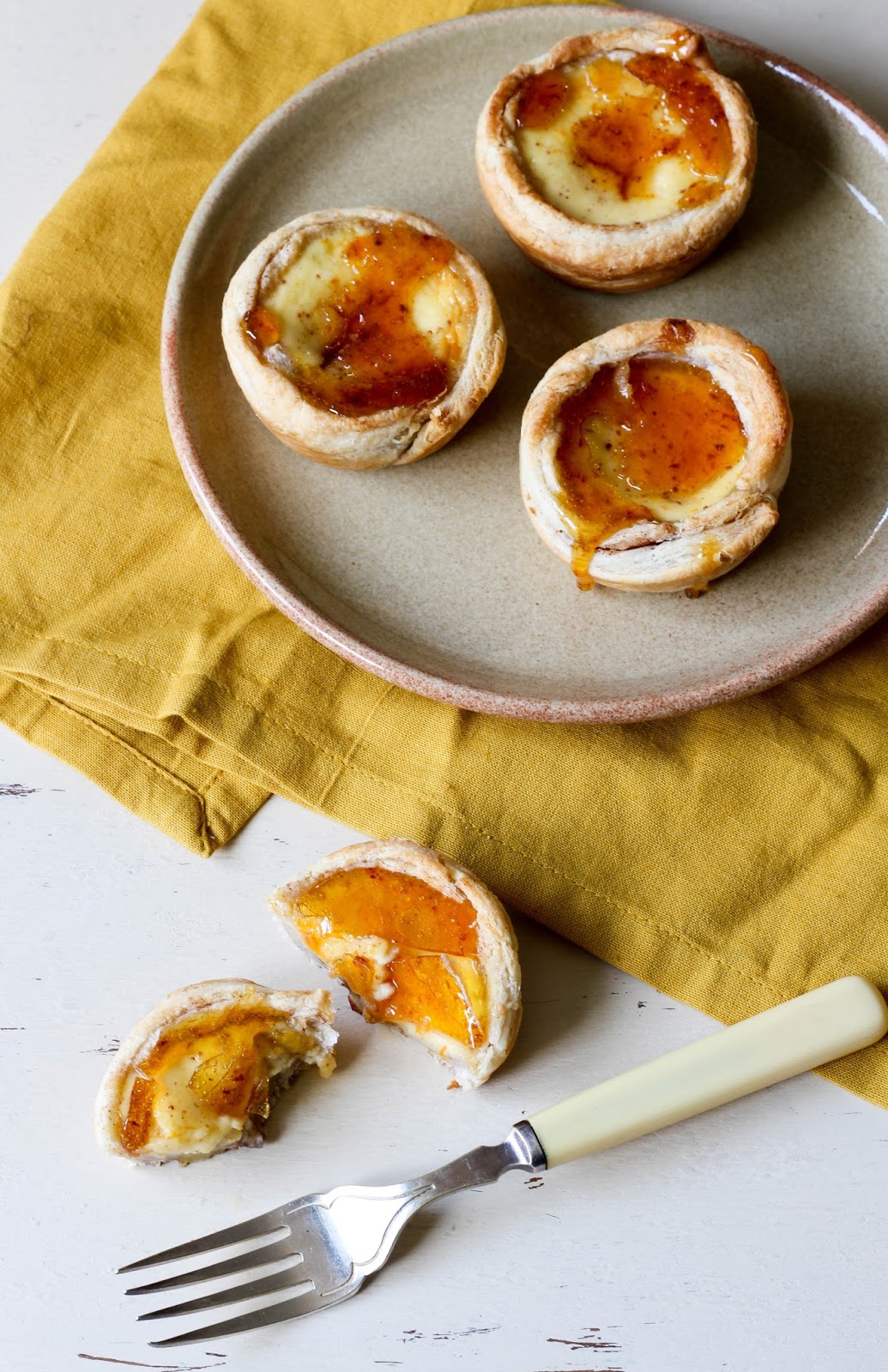 The Spoon and Whisk: Quick Orange Caramel and Cinnamon Portuguese Tarts