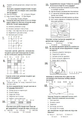 DERS SORULARI: 9. Sınıf Coğrafya 1. Dönem 2. Yazılı Soruları