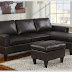 black leather apartment sofa design