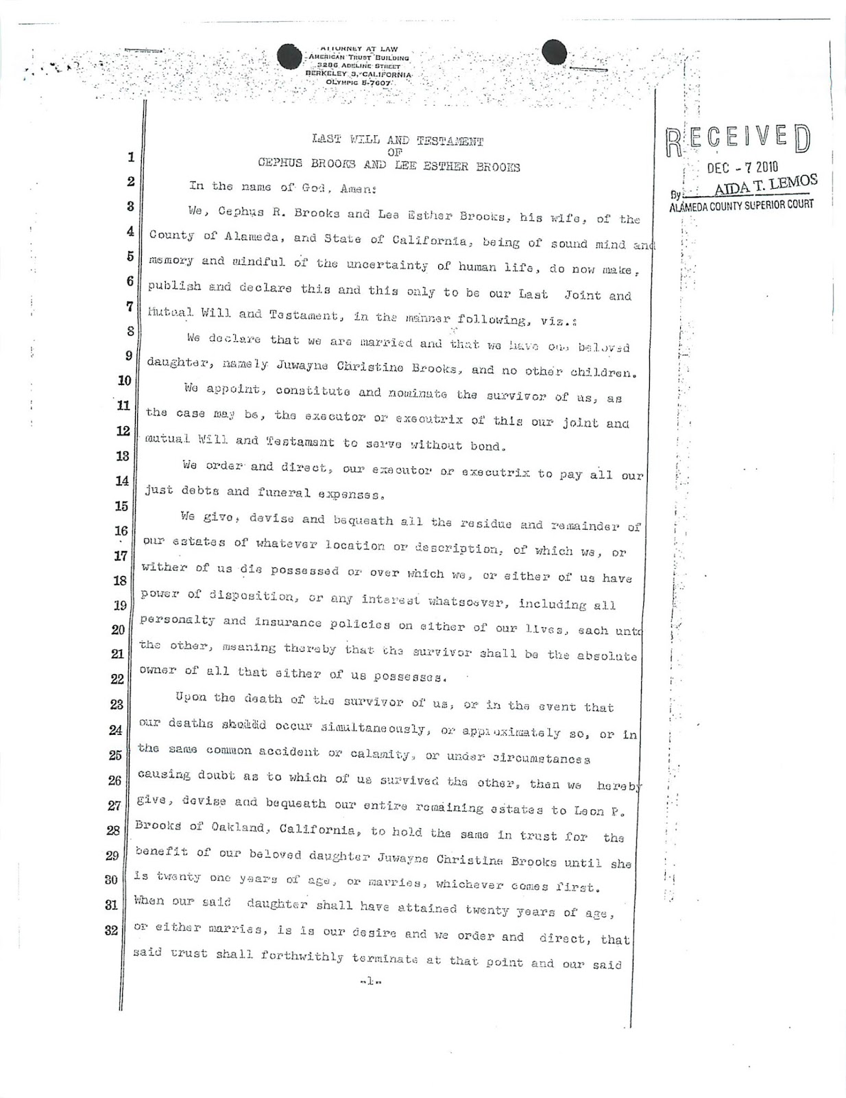 Estate Planning in California Residuary Clause in a Will