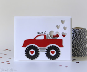 Valentine monster truck : Shaker card