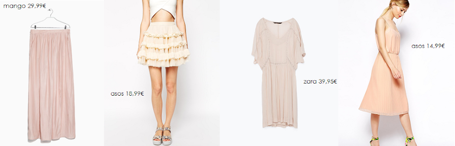 faldas y vestidos nude