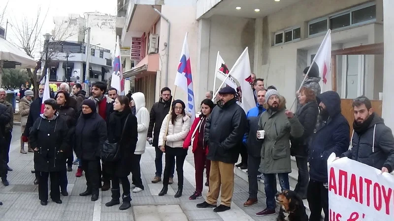 Παράσταση διαμαρτυρίας του ΠΑΜΕ με αφορμή την επίσκεψη Αχτσιόγλου στον Έβρο