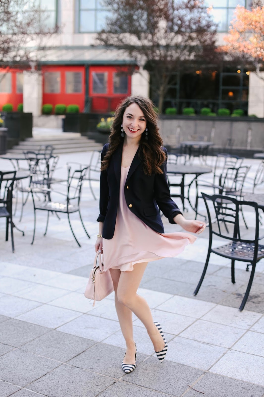 blush swing dress