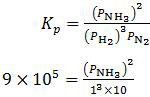 Rumus konstanta kesetimbangan tekanan parsial pembentukan amonia