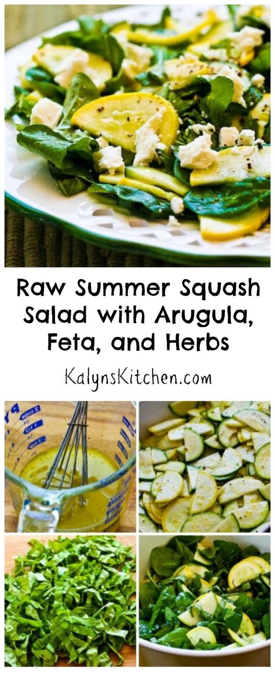 Raw Summer Squash Salad with Arugula, Feta, and Herbs Kalyn's Kitchen