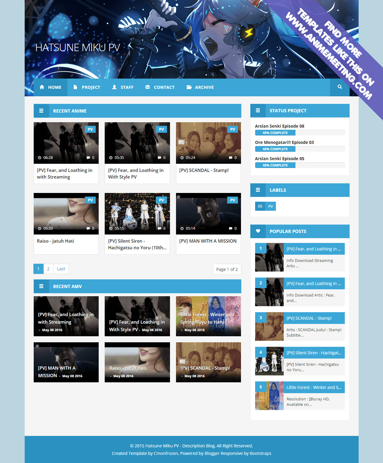 Anime Template for Blogger Hatsune Miku Theme Animedaisuki Anime