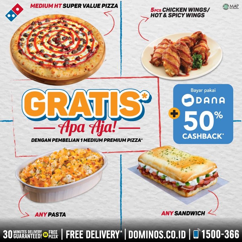 Dapatkan Menu Gratis Apa Saja Setiap Pembelian Medium Premium Pizza
