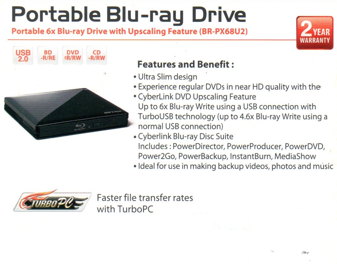 Buffalo Portable Bluray Drive Sanjaya Comp