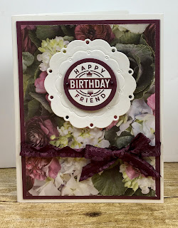 This Stampin' Up! card uses the Petal Promenade Designer Series Paper along with the Darling Label Punch Box and Spot of Tea Framelits along with the Big Shot Embossing Mats!  Directions on the blog!  http://www.StampTherapist.com #stampinup #StampTherapist
