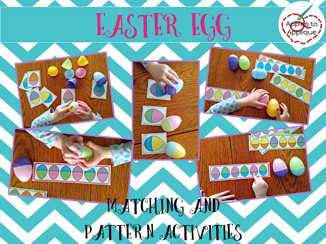 Easter Egg Matching and Pattern Activities | Apples to Applique