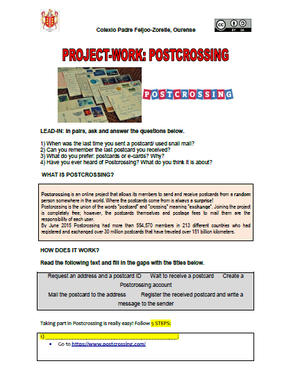 A worksheet for students