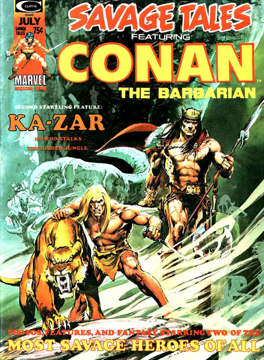 Savage Tales v1 #5 conan marvel comic book cover art by Neal Adams Savage Tales v1 #5 conan marvel comic book cover art by Neal Adams
