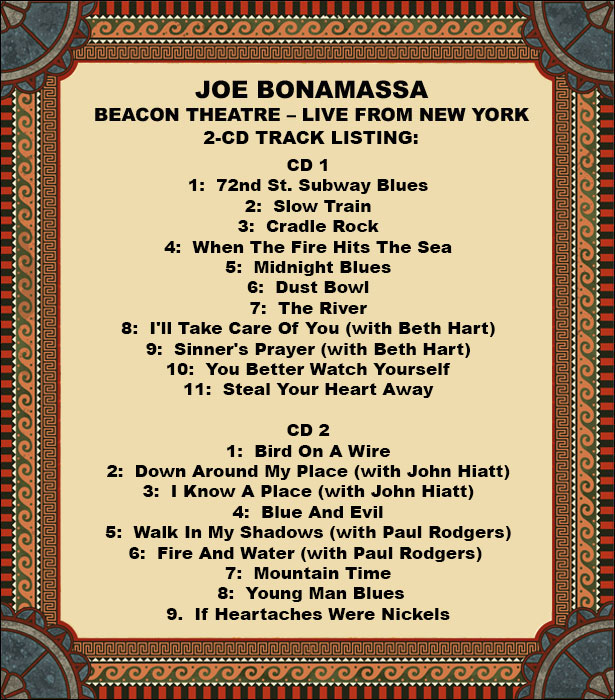 Joe Bonamassa Beacon Theatre Live From New York Joe Bonamassa: Beacon Theatre – Live From New York - UK release details