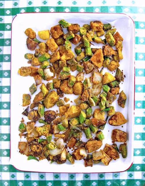 Fried Okra and Green Tomato Combo