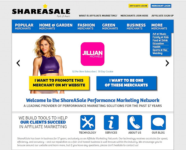 Shareasale landing page