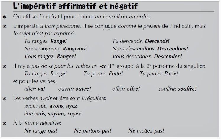 Come Si Forma L Imperativo In Francese