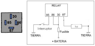 circuito electrico de un relay de 4 patas