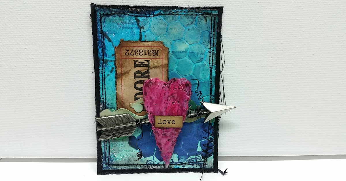 MixedMedia Jenn Artist Trading Card "Love"