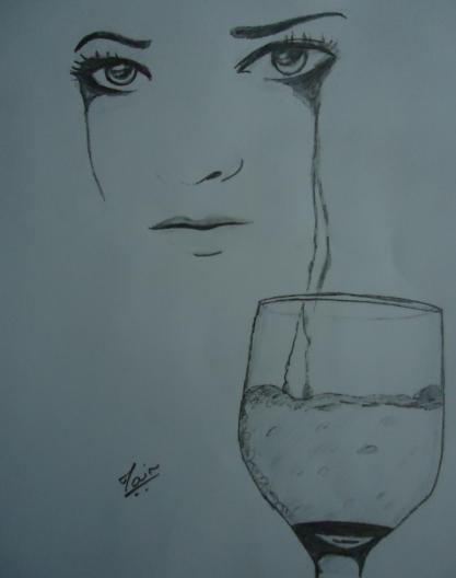 Pencil Sketches & Painting : Pencil Sketch of SAD TEARS.....