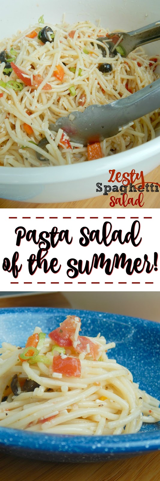 Zesty Spaghetti Salad...my new favorite summer pasta salad!  Tangy, zesty and full of flavor! (sweetandsavoryfood.com)