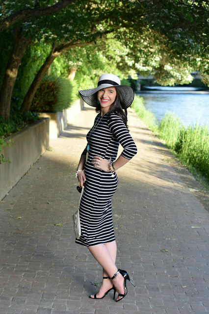 Day to Date Night Outfit with Striped Bodycon