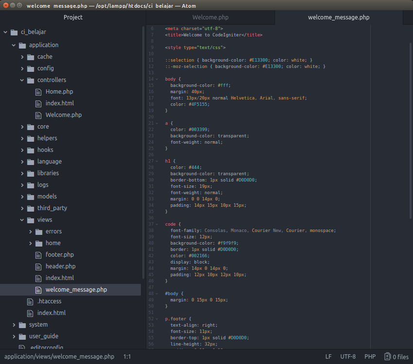 Style font size 14px color