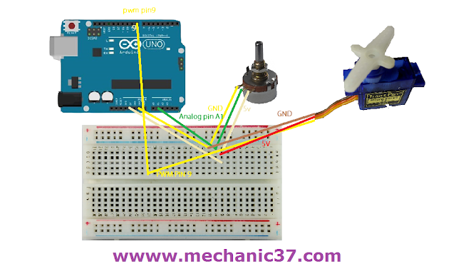 Control A Servo Motor Using Potentiometer